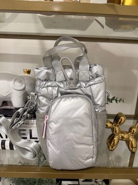 Wildfox Metallic Silver Quilted Crossbody Bag